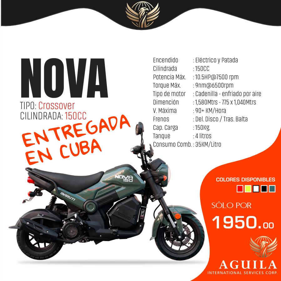 Moto disponible para Cuba